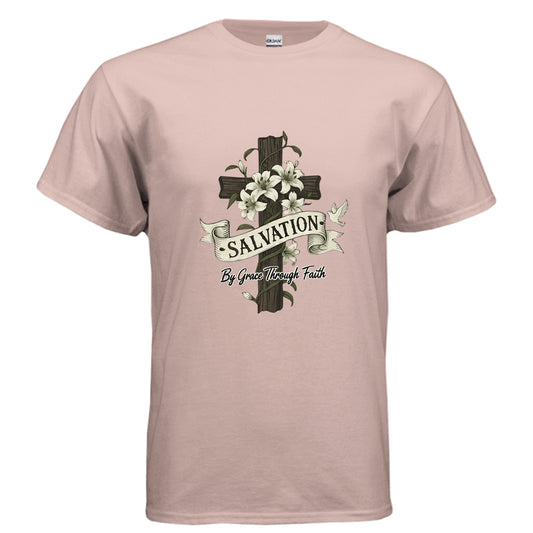 Salvation By Grace Faith T-Shirt Dusty Rose Salvation Clothing and Accessories Apparel