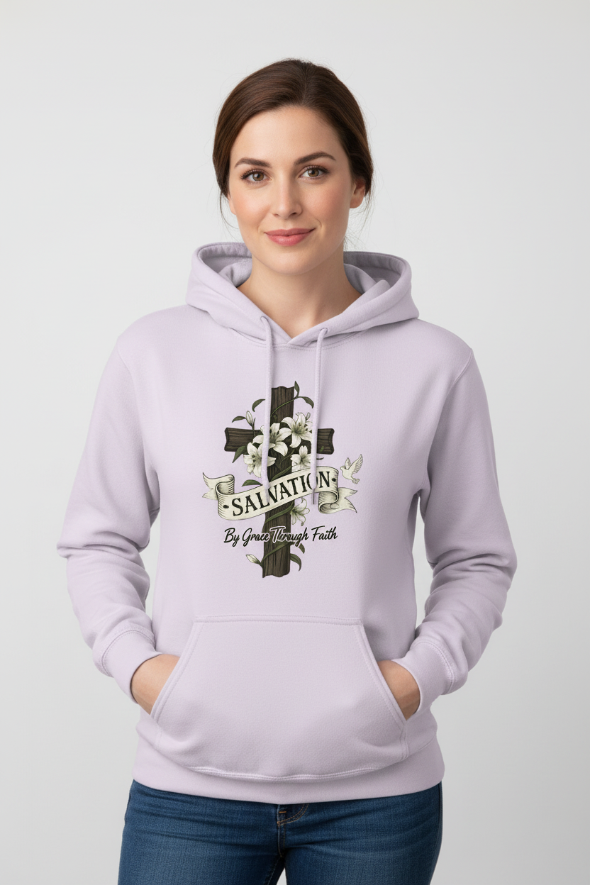 Salvation By Grace Faith Hoodie Salvation Clothing and Accessories Apparel