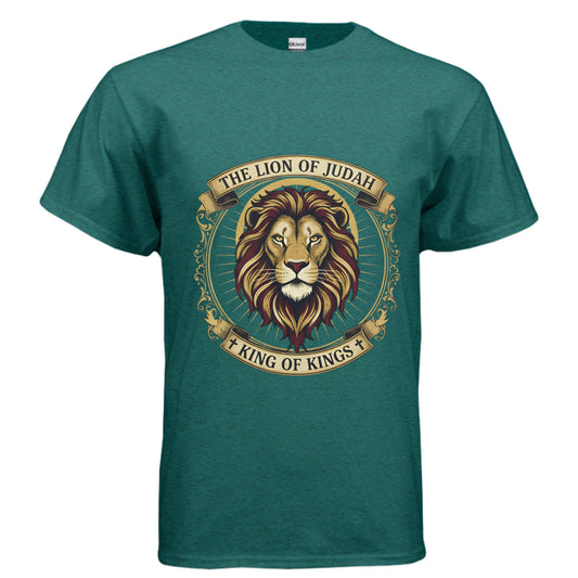 Lion of Judah King of Kings Faith T-Shirt ANTIQUE JADE DOME Salvation Clothing and Accessories Apparel