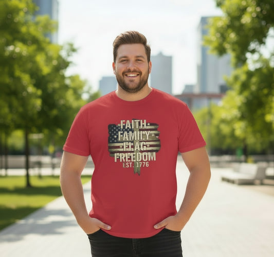 Faith Family Flag Faith T-Shirt Salvation Clothing and Accessories