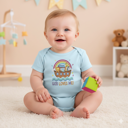 God Loves Me Faith Onesies Salvation Clothing and Accessories