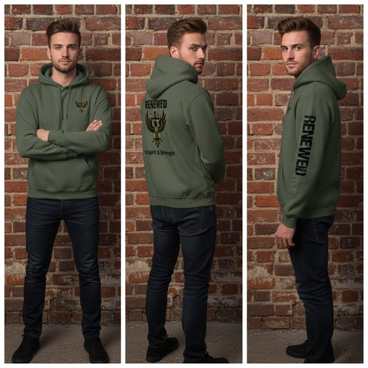 Renewed Faith Hoodie MILITARY GREEN Salvation FaithWear Apparel