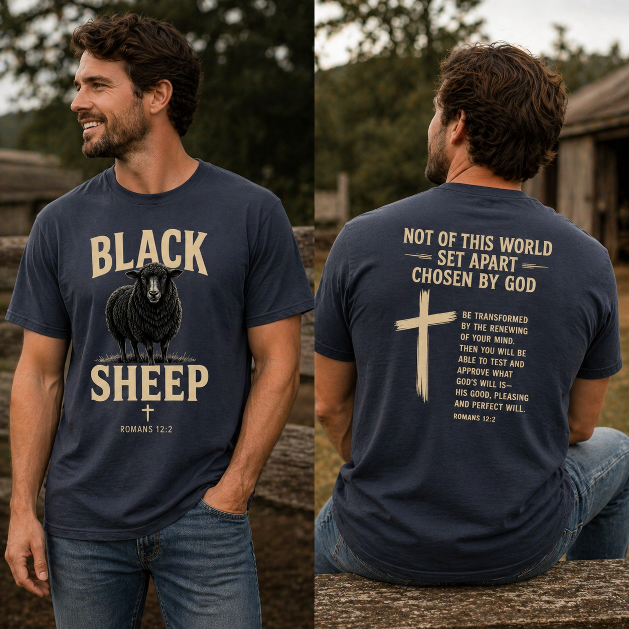 Black Sheep Romans 12:2 Faith T-Shirt