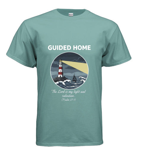 Guided Home Psalm 27:1 Faith T-Shirt Aquatic Salvation Clothing and Accessories Apparel