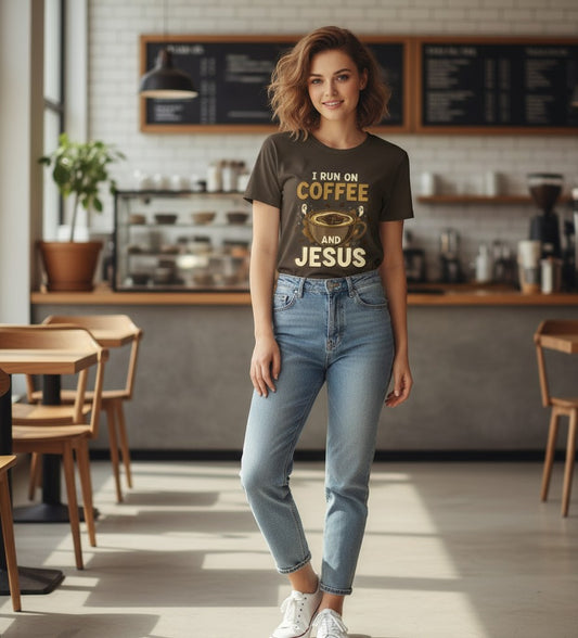 Coffee and Jesus Faith T-Shirt Salvation Clothing and Accessories