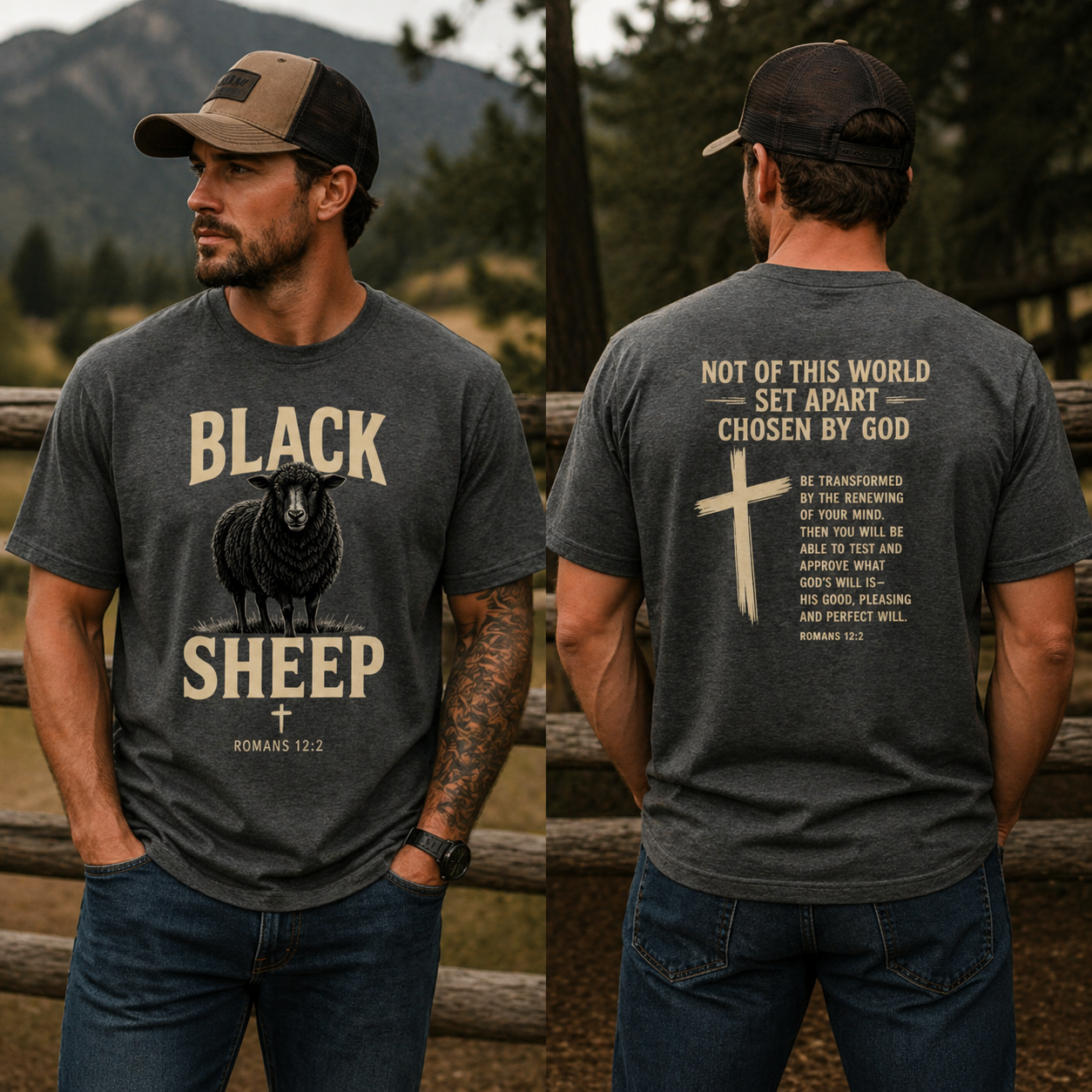 Black Sheep Romans 12:2 Faith T-Shirt