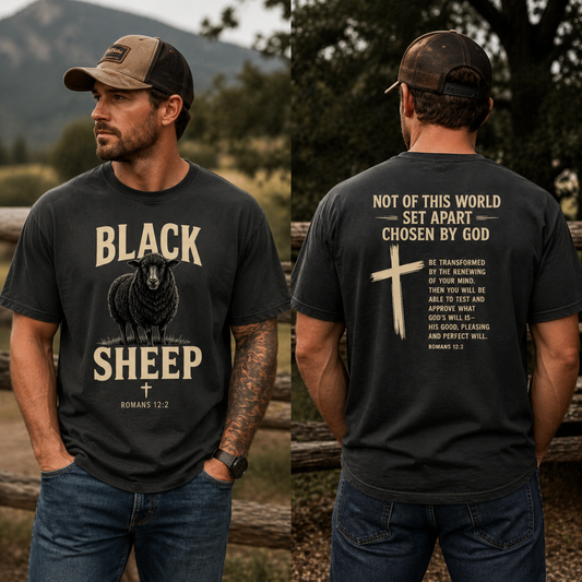 Black Sheep Romans 12:2 Faith T-Shirt