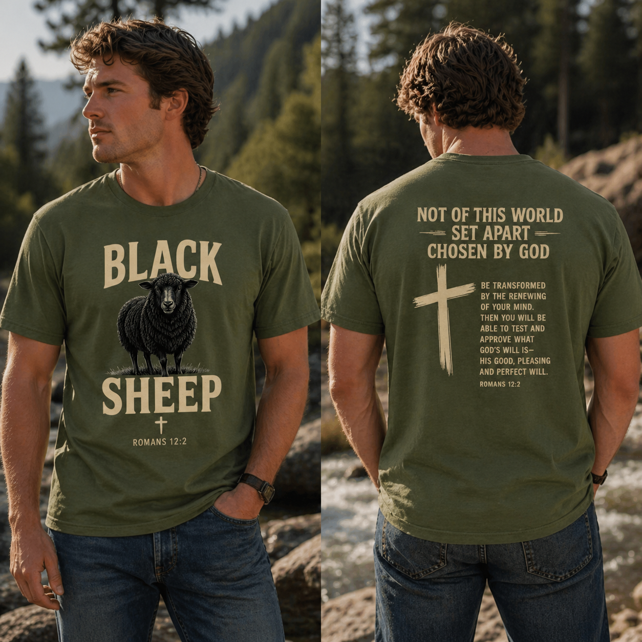 Black Sheep Romans 12:2 Faith T-Shirt