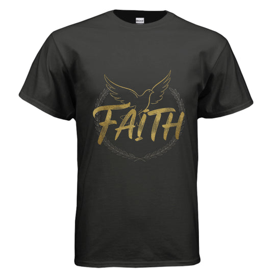 Faith Faith(Gold Lettering)-T-Shirt BLACK Salvation Clothing and Accessories