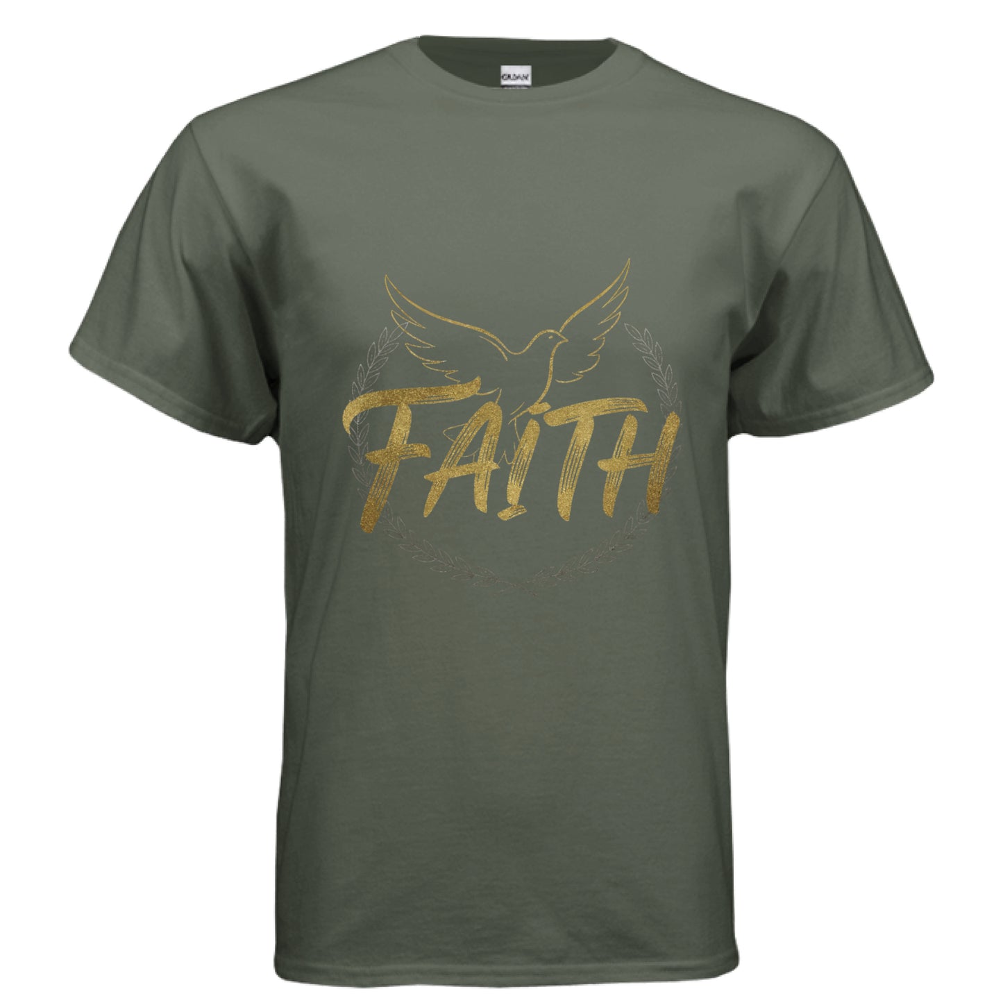 Faith Faith(Gold Lettering)-T-Shirt MILITARY GREEN Salvation Clothing and Accessories