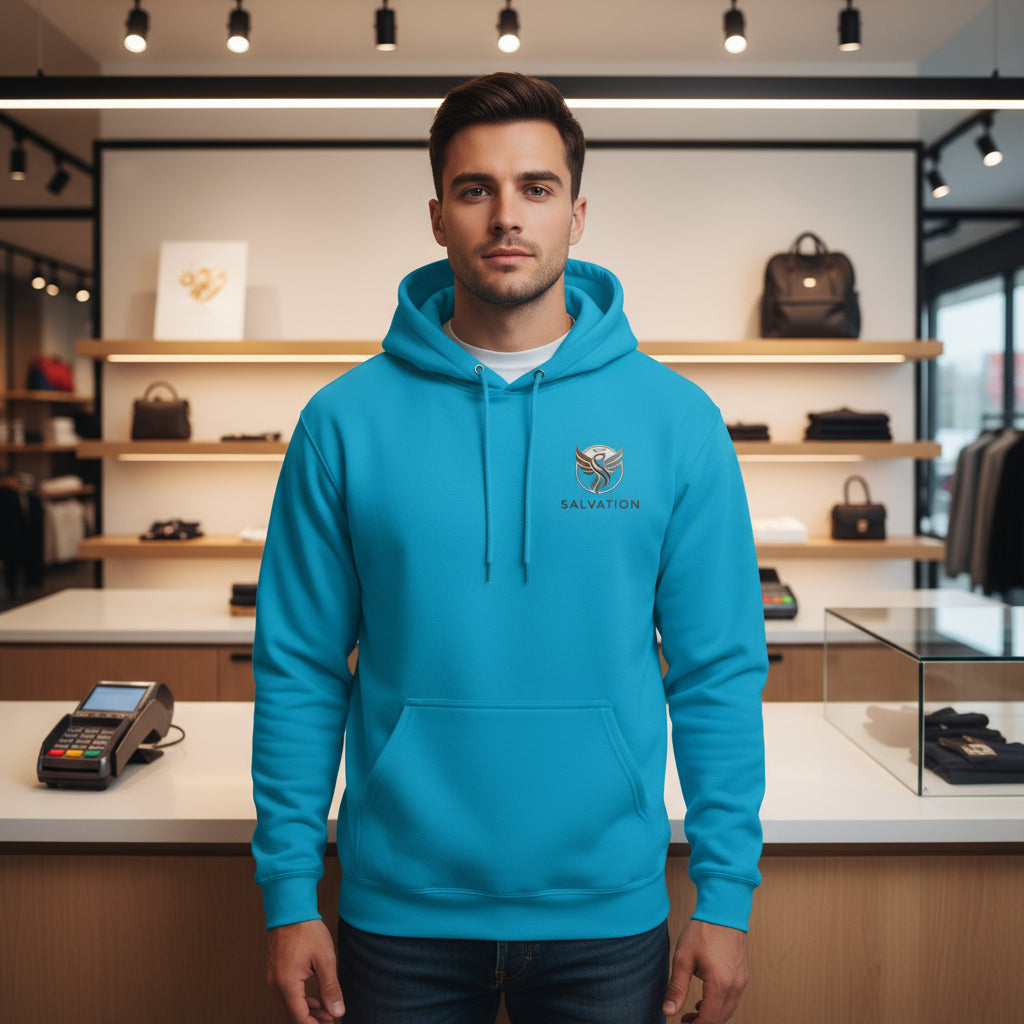 Salvation Logo Faith Hoodie SAPPHIRE Salvation Clothing and Accessories