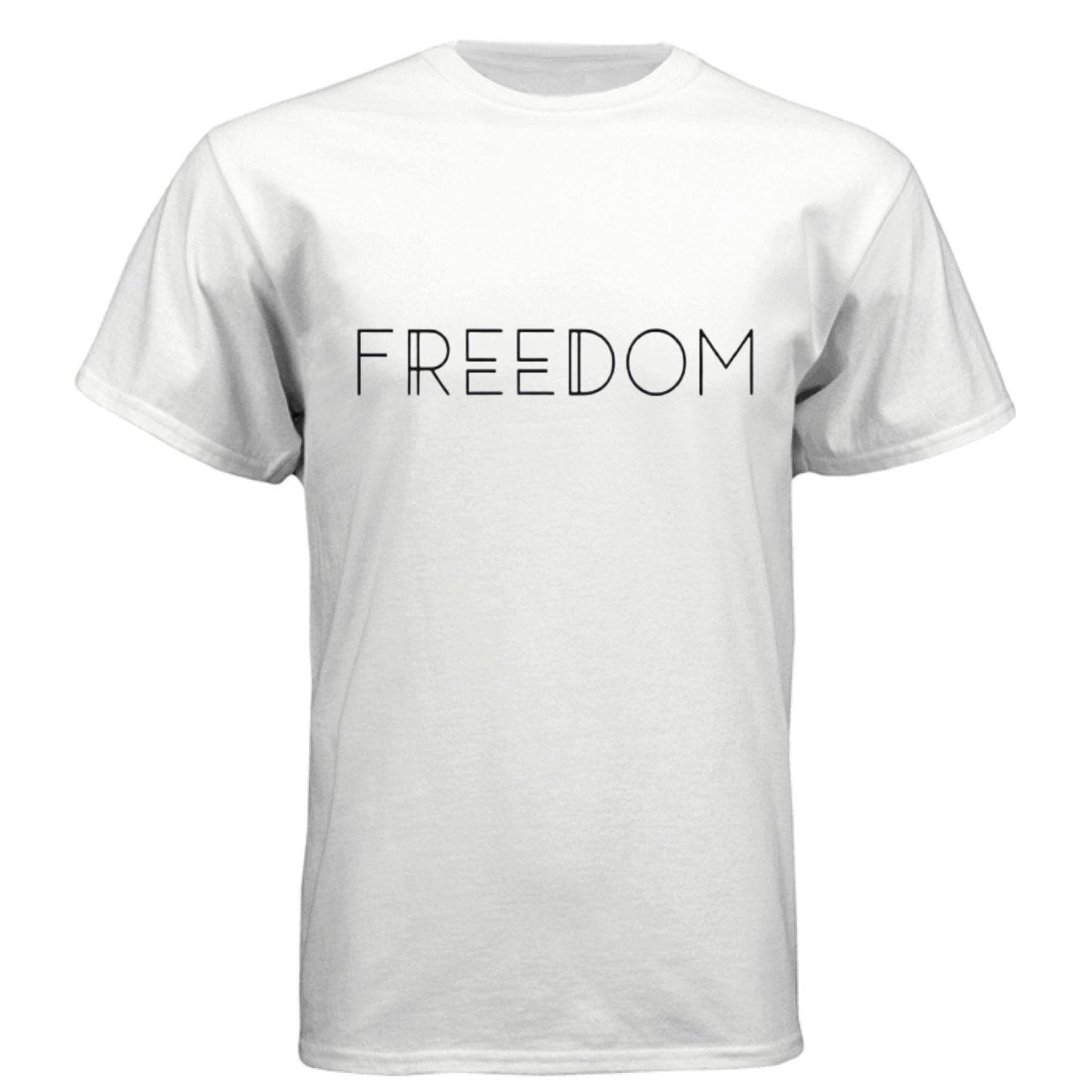 Freedom Black Lettering Patriot T-Shirt White Salvation Clothing and Accessories