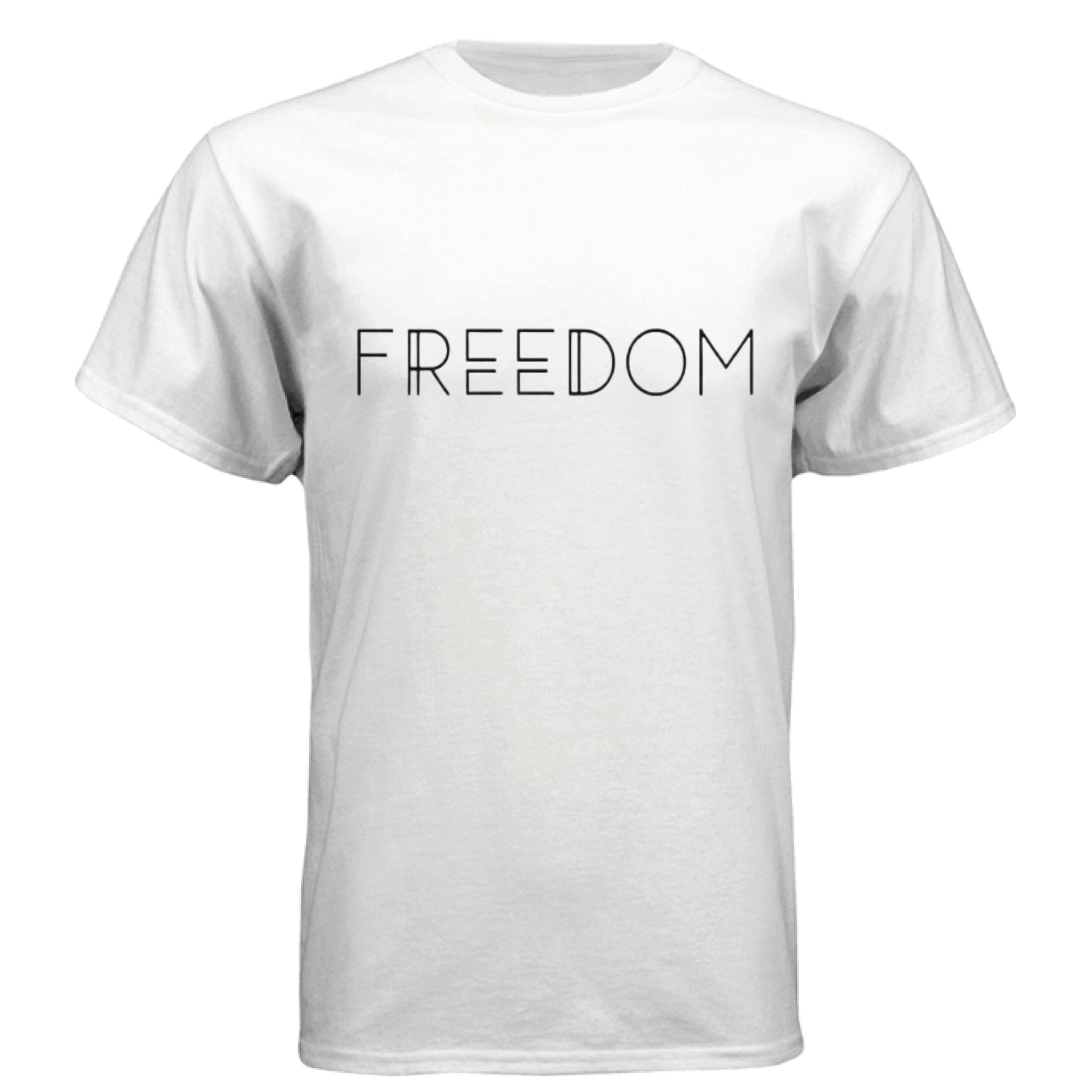 Freedom Black Lettering Patriot T-Shirt White Salvation Clothing and Accessories