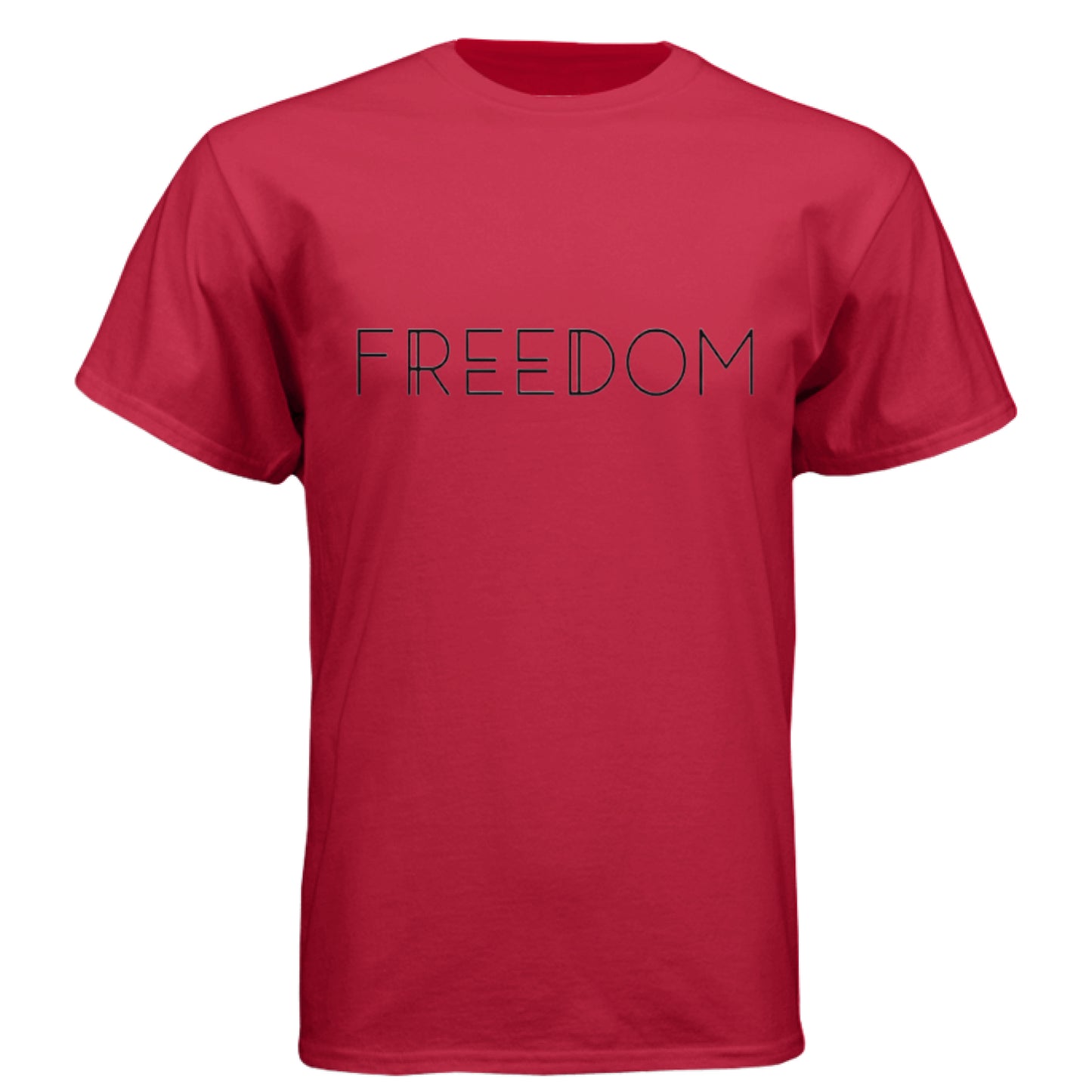 Freedom Black Lettering Patriot T-Shirt Red Salvation Clothing and Accessories