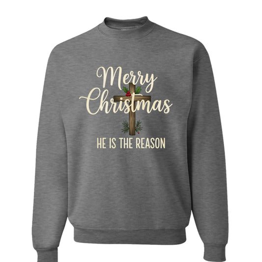 Merry Christmas He is the Reason Faith Sweatshirt OXFORD Salvation Clothing and Accessories