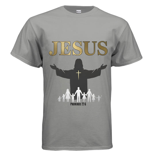 Jesus Family Faith T-Shirt GRAVEL Salvation Clothing and Accessories Apparel