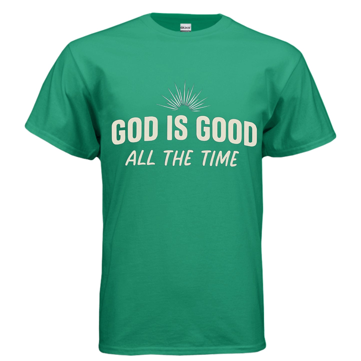 God is Good All the time Faith T-Shirt KELLY GREEN Salvation Clothing and Accessories