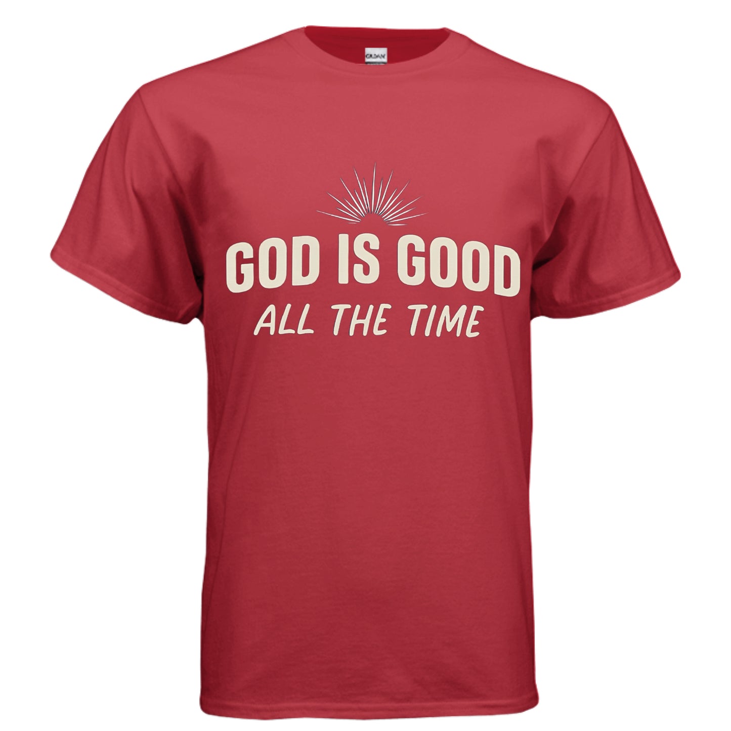 God is Good All the time Faith T-Shirt RED Salvation Clothing and Accessories
