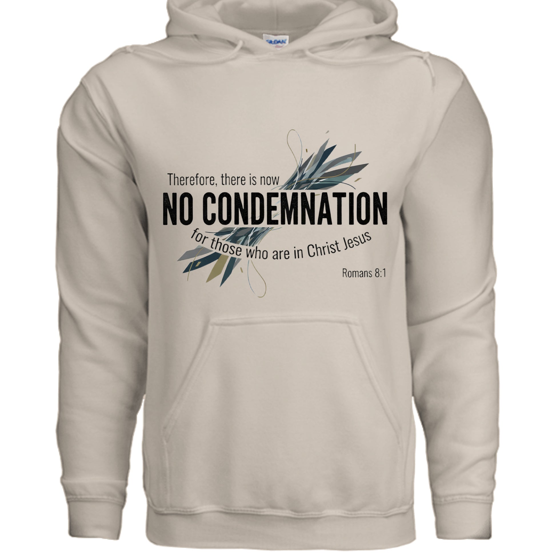 Romans 8:1 Faith Hoodie SAND Salvation Clothing and Accessories