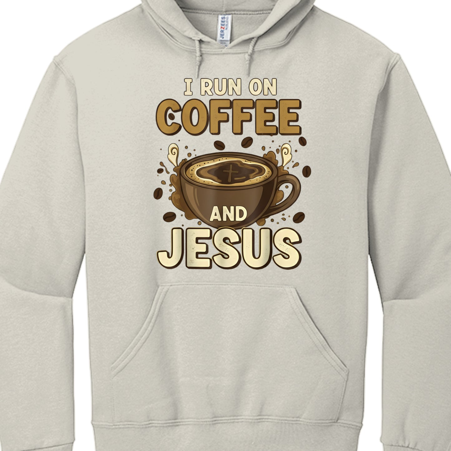 Coffee and Jesus Faith Hoodie Oatmeal Heather Salvation Clothing and Accessories Apparel