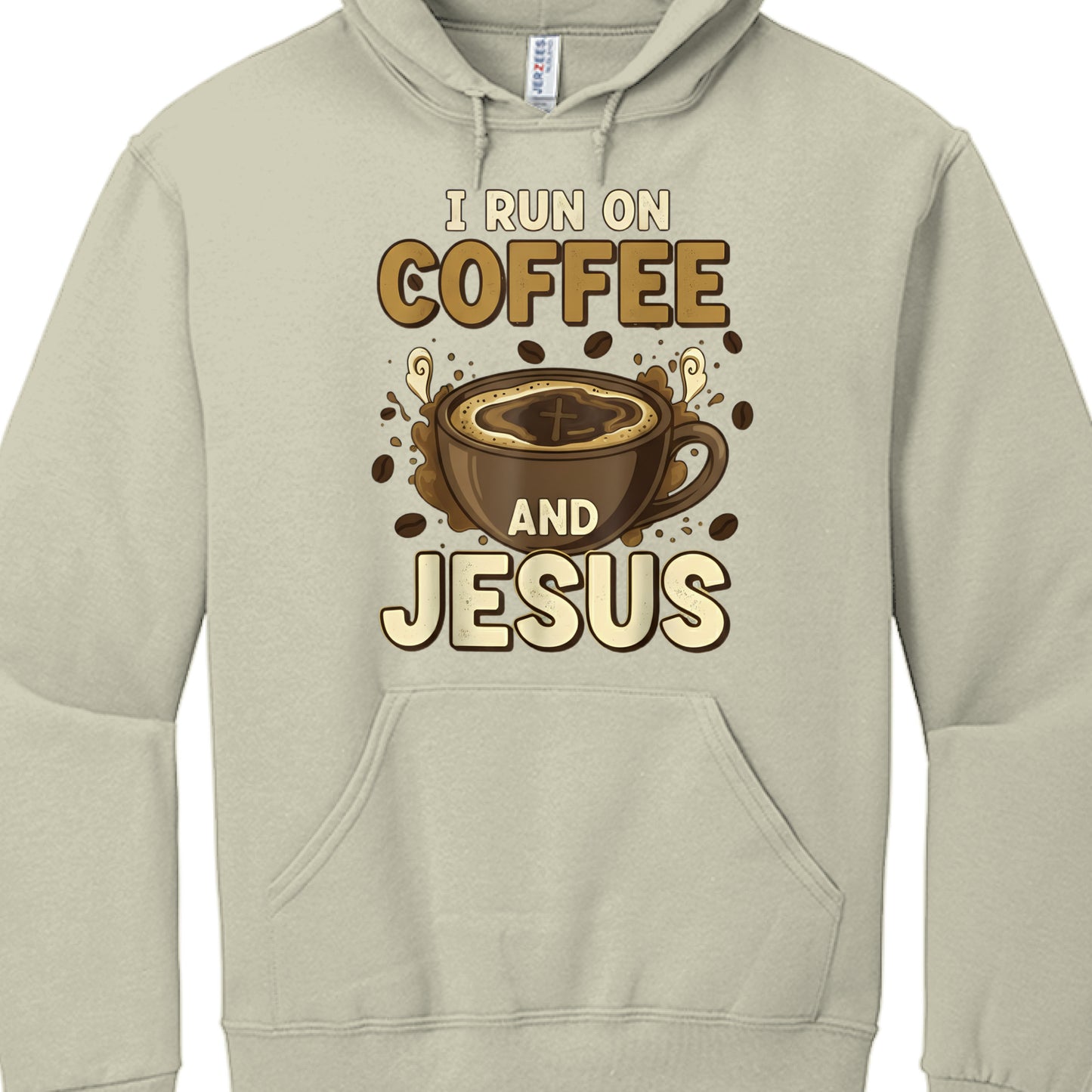 Coffee and Jesus Faith Hoodie SANDSTONE Salvation Clothing and Accessories Apparel