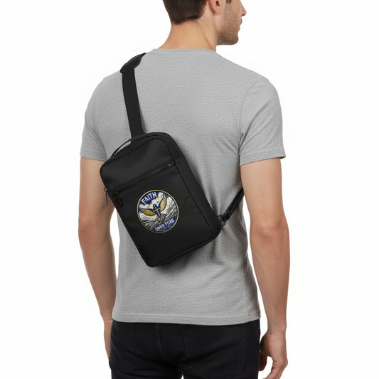 Sling Pack Faith Over Fear Deep Black ONE SIZE Salvation FaithWear