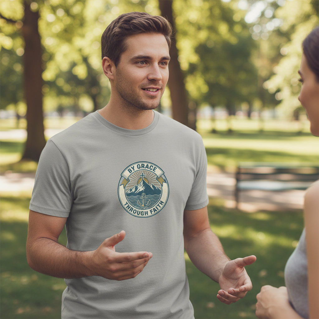 By Grace Through Faith Faith T-Shirt GRAVEL Salvation Clothing and Accessories