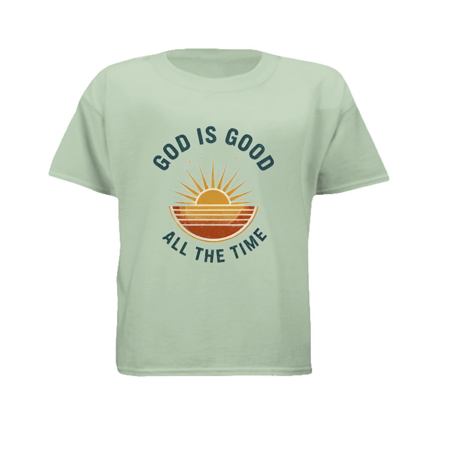 God is Good Faith Kid's T-Shirt Mint Green Salvation Clothing and Accessories