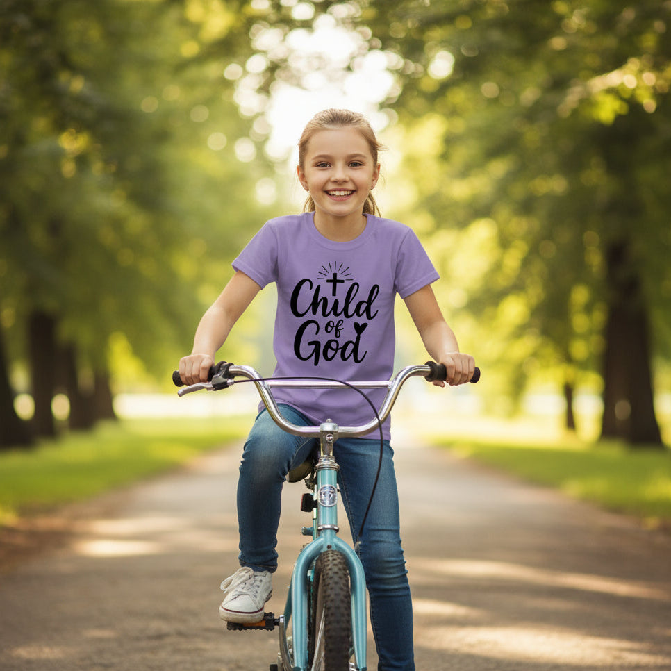 Child of God Faith Kid's T-Shirt Violet Salvation Clothing and Accessories