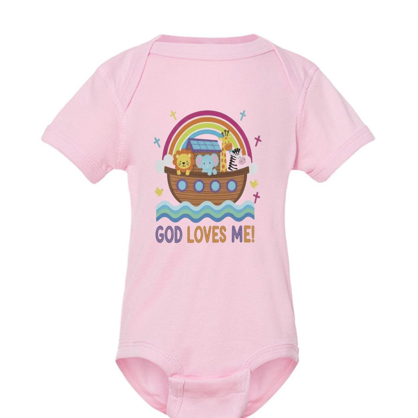 God Loves Me Faith Onesies PINK Salvation Clothing and Accessories