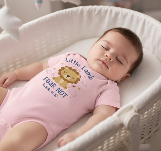 Little Lamb Faith Onesie PINK Salvation Clothing and Accessories