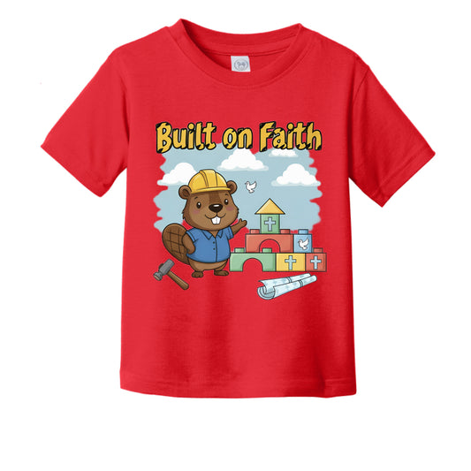 Built on Faith Faith Toddler-T-Shirt RED Salvation Clothing and Accessories