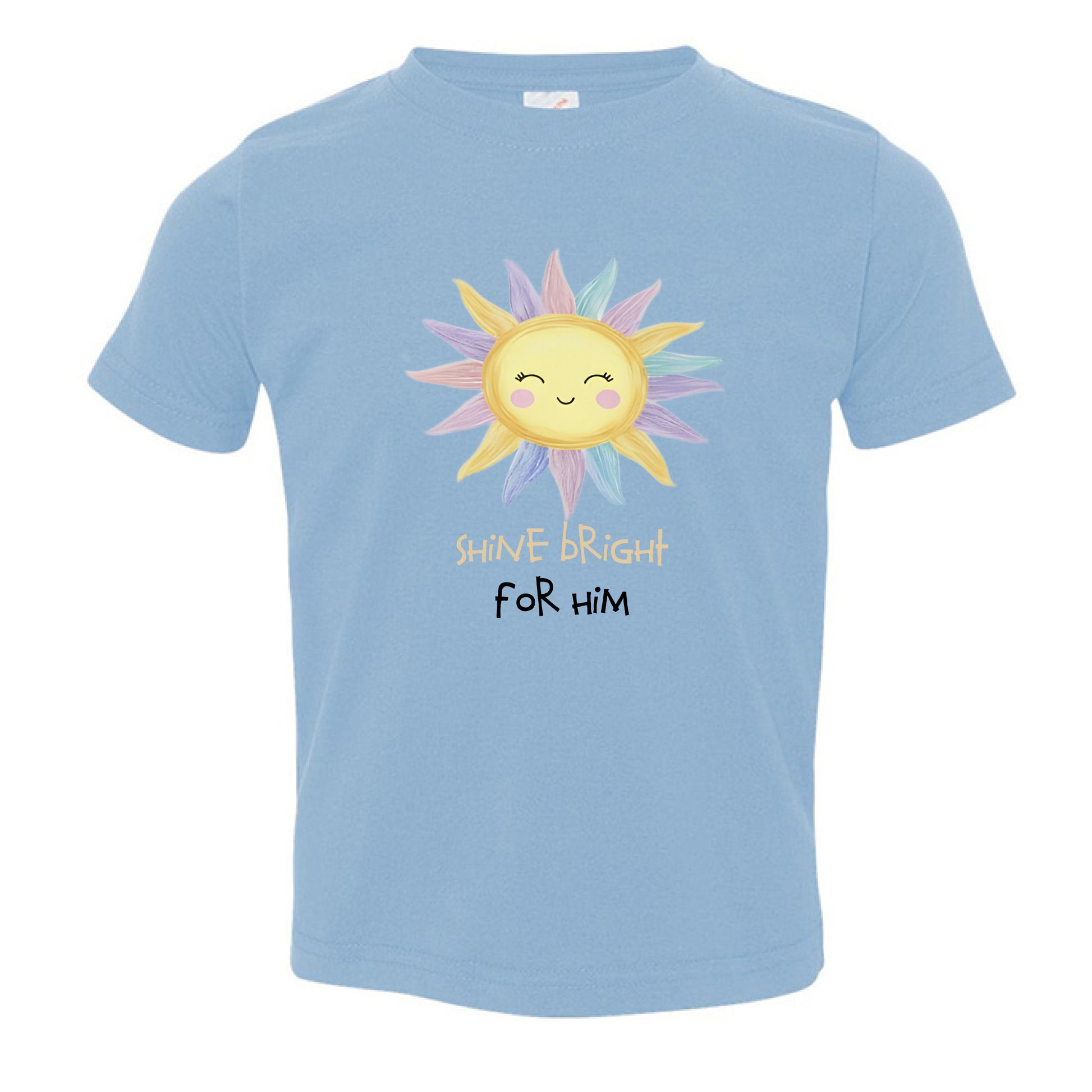 Shine Bright Faith Toddler T-Shirt LIGHT BLUE Salvation Clothing and Accessories