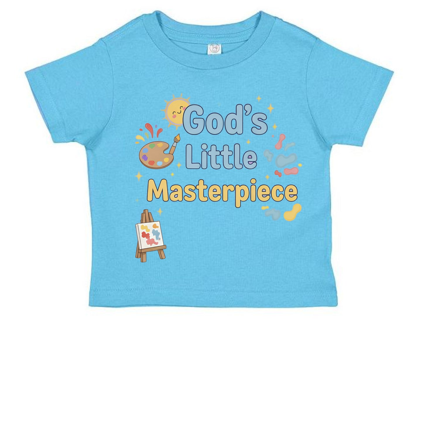Gods little Masterpiece Faith Toddler T-shirt AQUA Salvation Clothing and Accessories