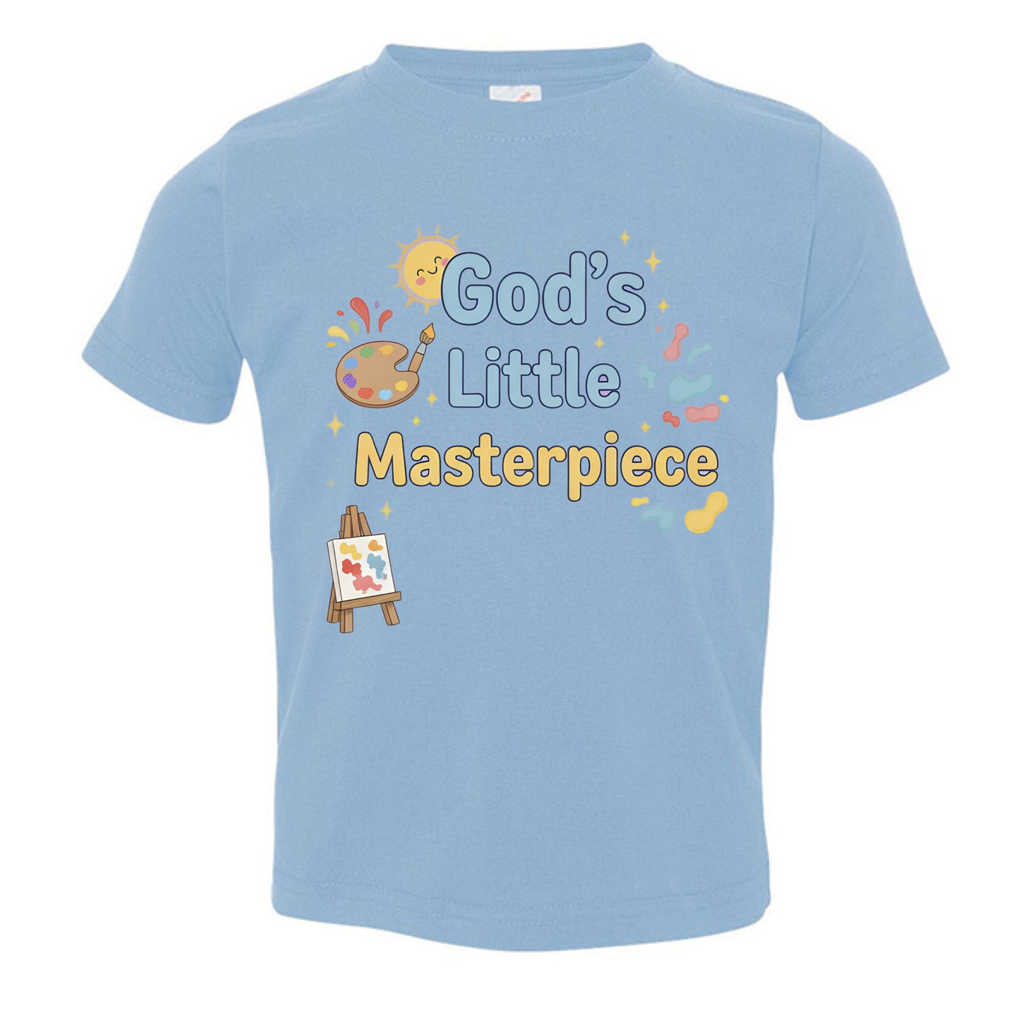 Gods little Masterpiece Faith Toddler T-shirt LIGHT BLUE Salvation Clothing and Accessories