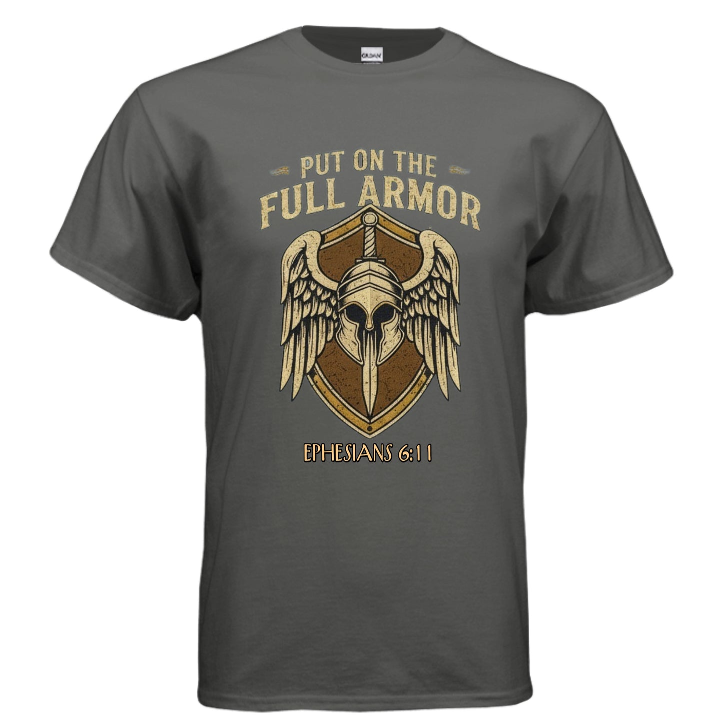 Put on the Full Armor Faith T-Shirt CHARCOAL Salvation Clothing and Accessories