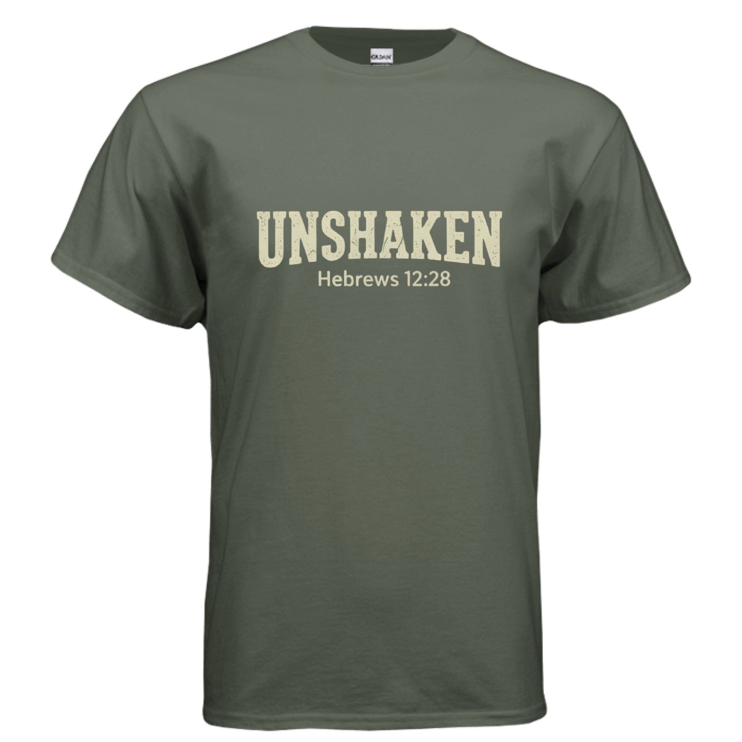 UNSHAKEN Faith T-Shirt MILITARY GREEN Salvation Clothing and Accessories