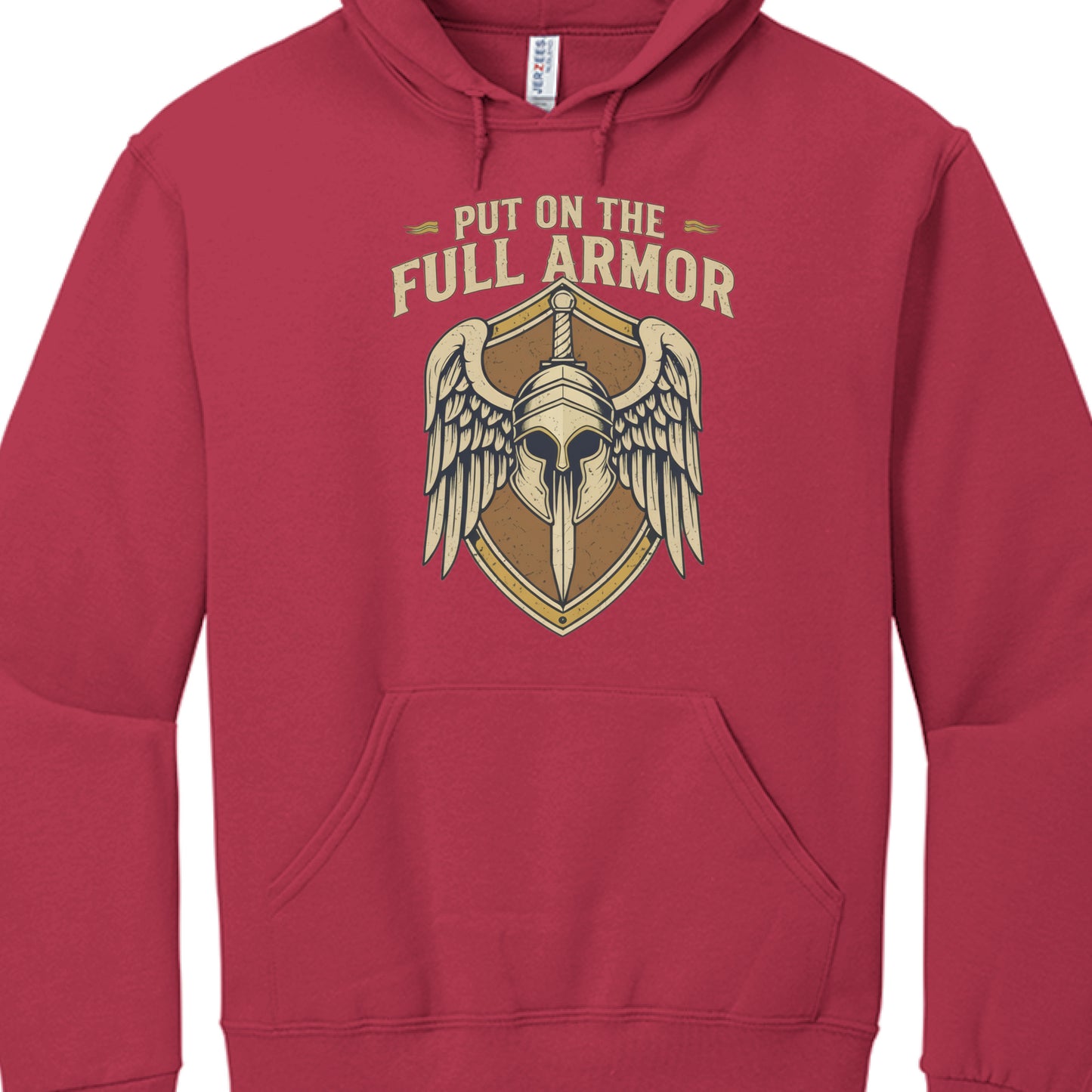 Put on The Full Armor Faith Hoodie TRUE RED Salvation Clothing and Accessories