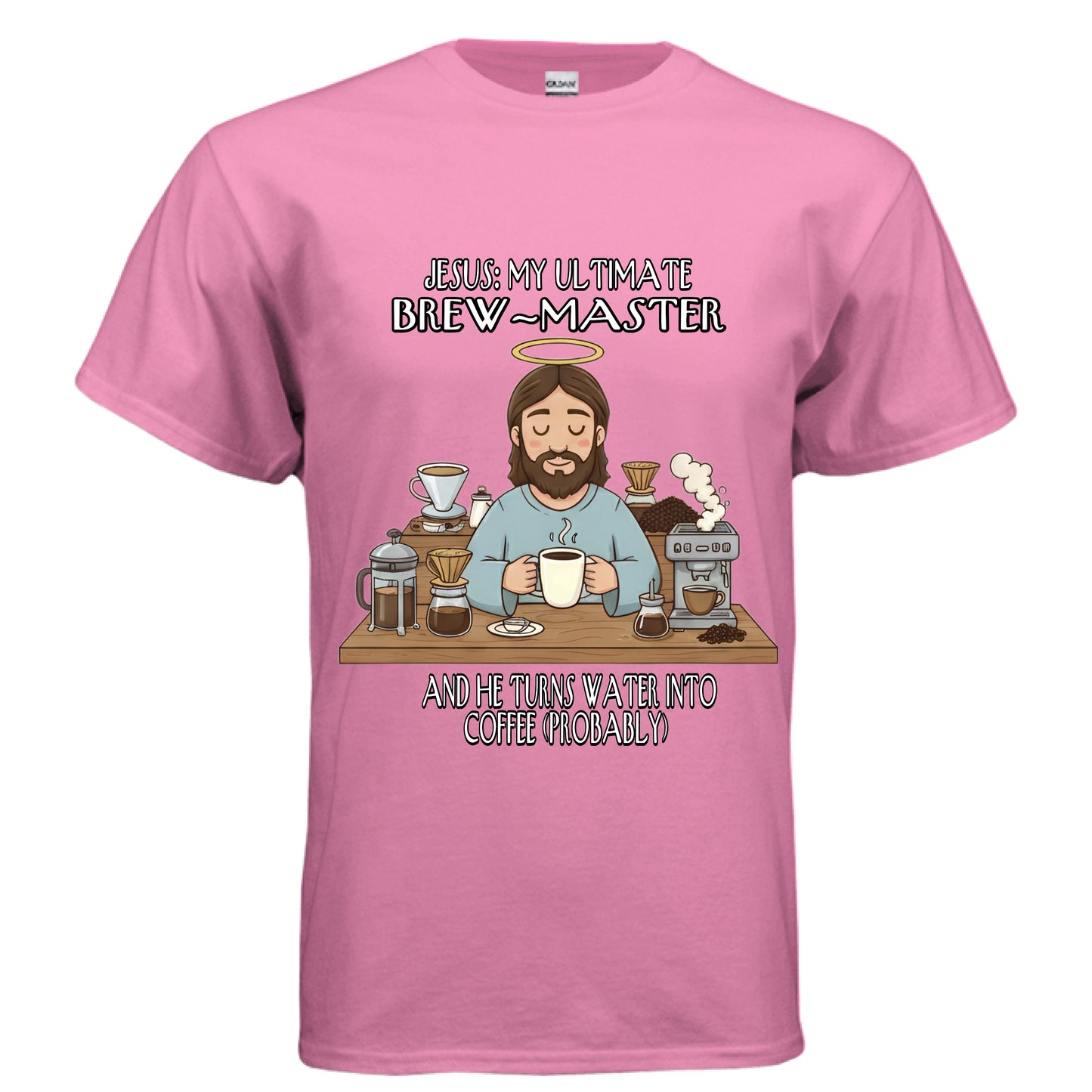 Jesus My Ultimate Brew Master Faith Jesus and coffee T-Shirt (Funny) AZALEA Salvation Clothing and Accessories