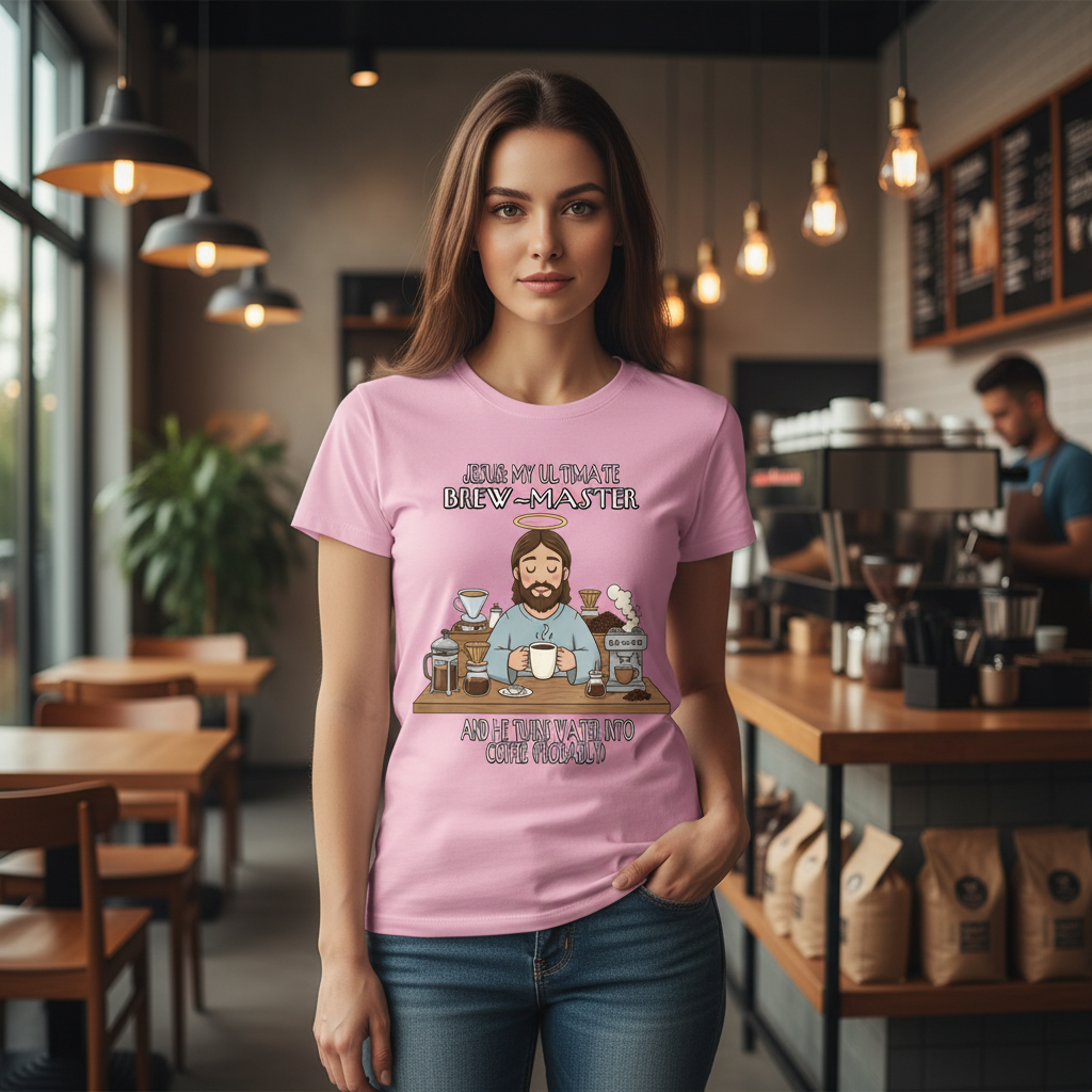 Jesus My Ultimate Brew Master Faith Jesus and coffee T-Shirt (Funny)