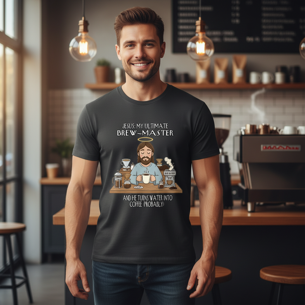 Jesus My Ultimate Brew Master Faith Jesus and coffee T-Shirt (Funny)