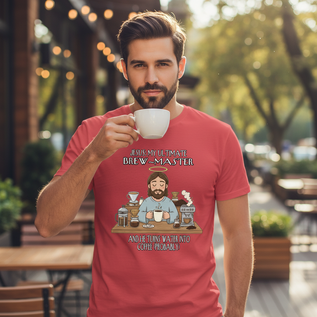 Jesus My Ultimate Brew Master Faith Jesus and coffee T-Shirt (Funny)