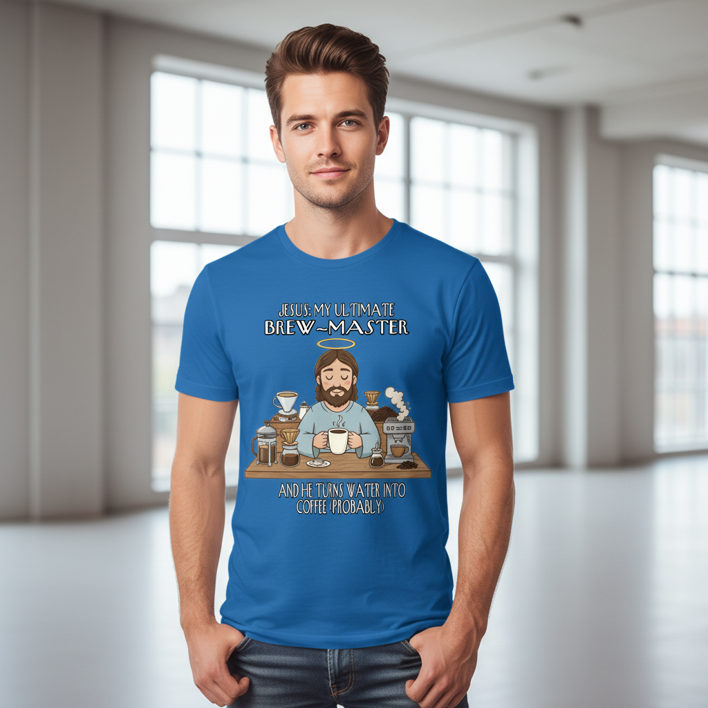 Jesus My Ultimate Brew Master Faith Jesus and coffee T-Shirt (Funny)