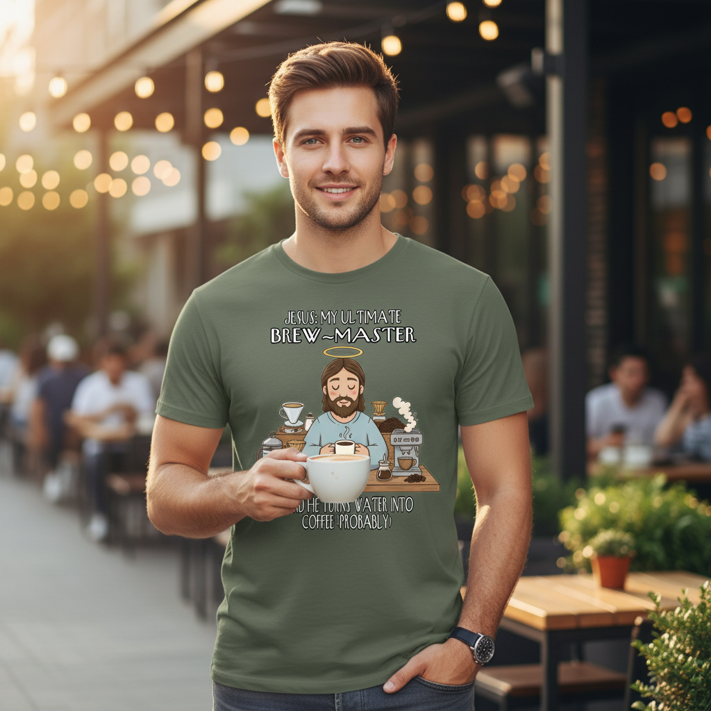 Jesus My Ultimate Brew Master Faith Jesus and coffee T-Shirt (Funny)