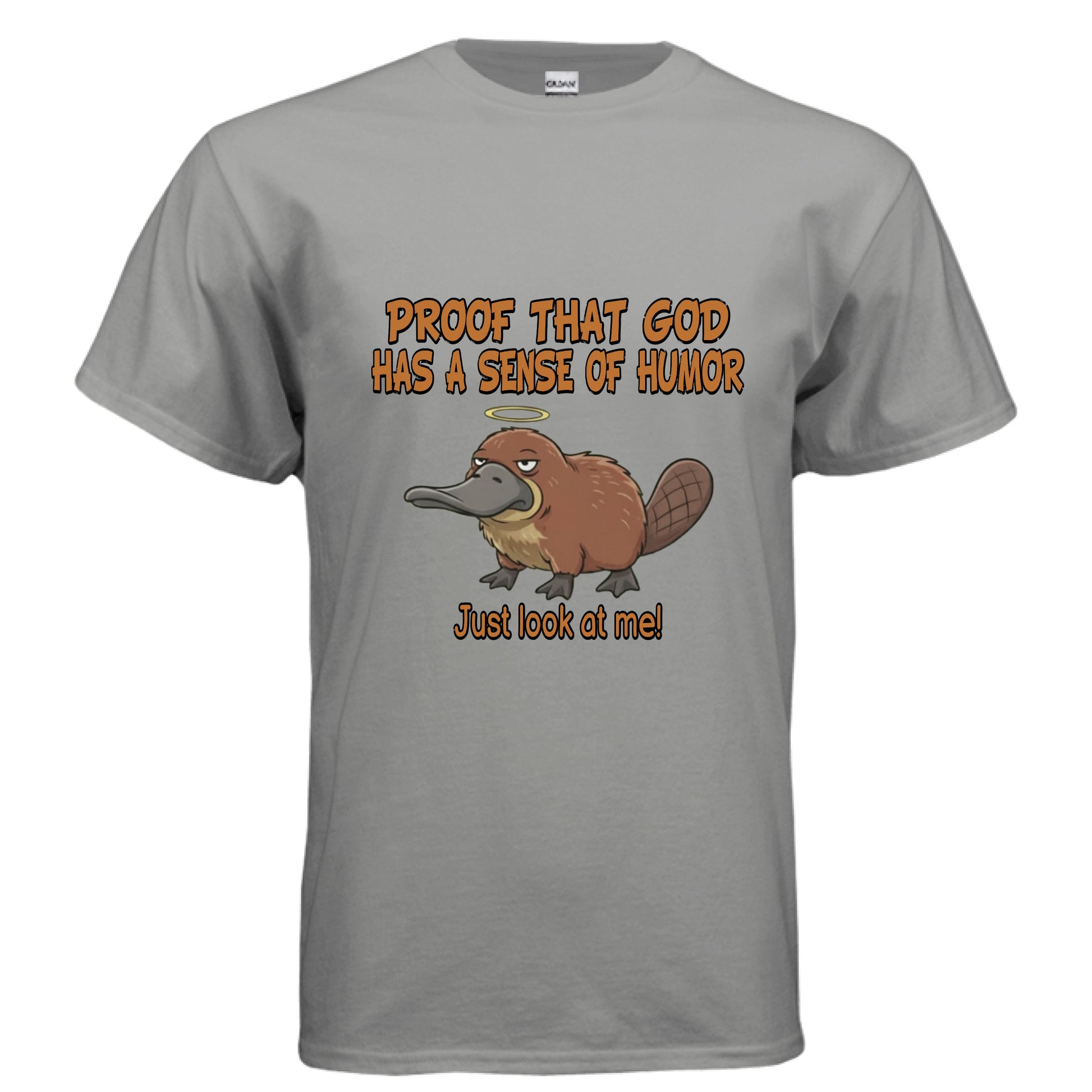 Proof that God has a sense of Humor Faith T-Shirt (Funny) GRAVEL Salvation Clothing and Accessories