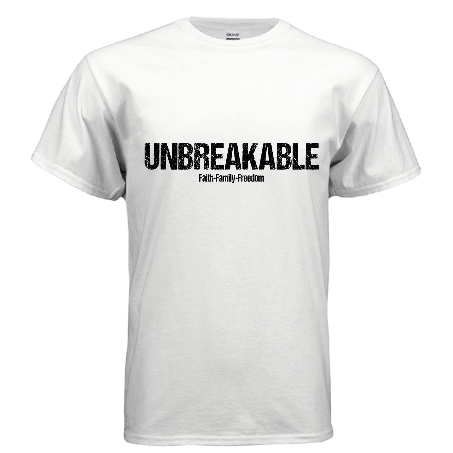 Unbreakable Faith T-Shirt (Black Letter) WHITE Salvation Clothing and Accessories Apparel