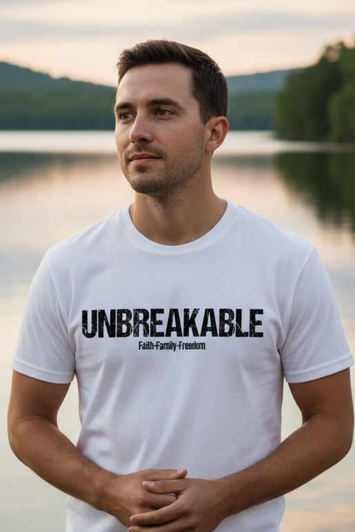 Unbreakable Faith T-Shirt (Black Letter) Salvation Clothing and Accessories Apparel