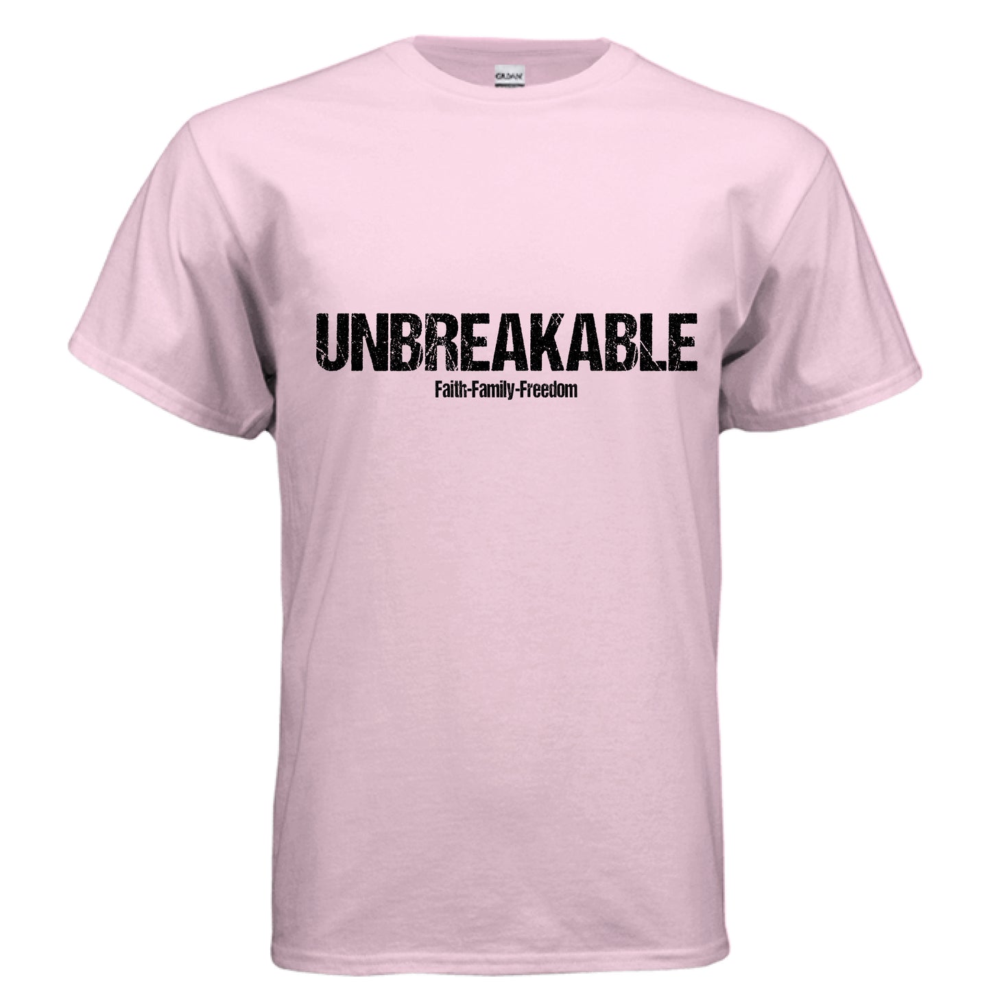 Unbreakable Faith T-Shirt (Black Letter) LIGHT PINK Salvation Clothing and Accessories Apparel