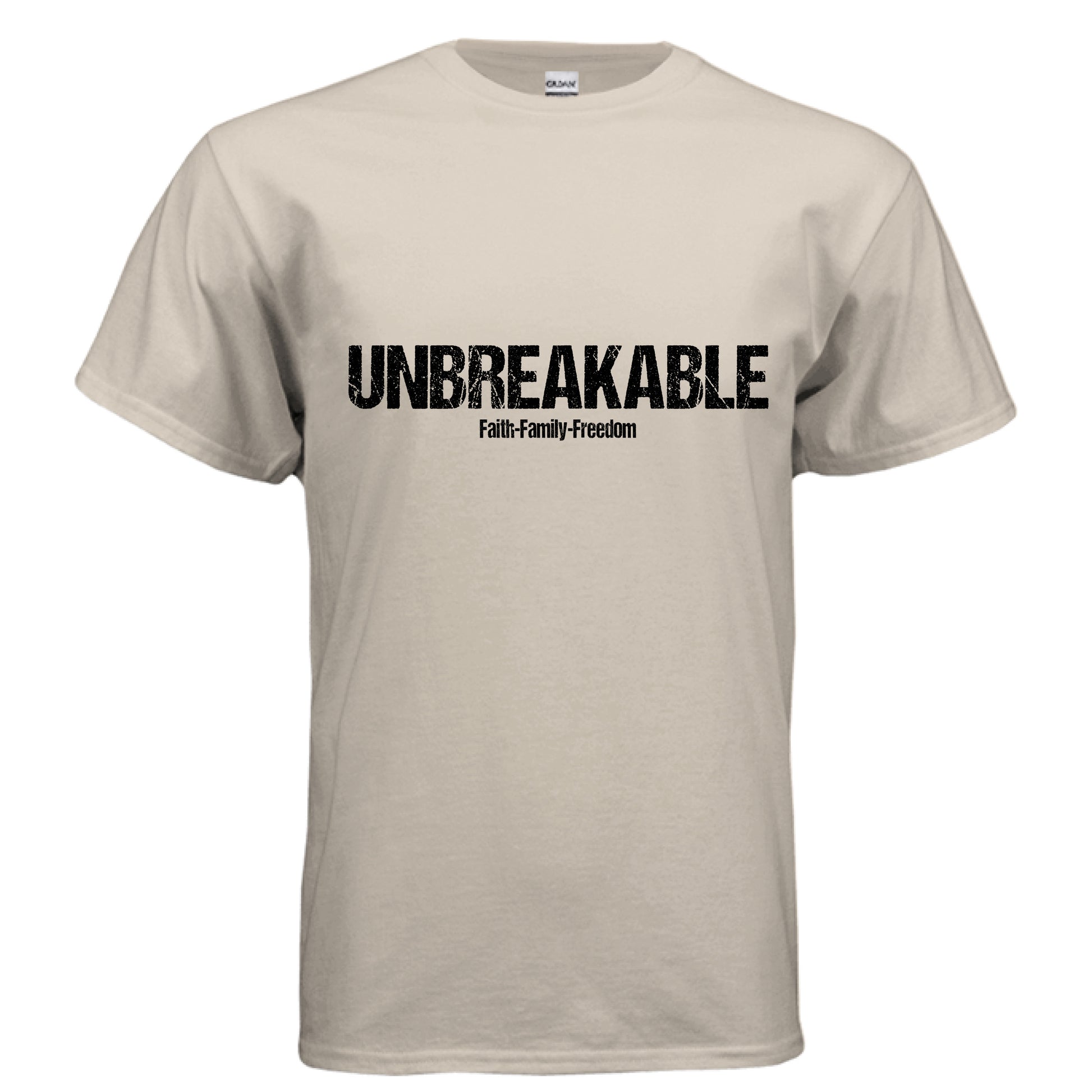 Unbreakable Faith T-Shirt (Black Letter) SAND Salvation FaithWear Apparel