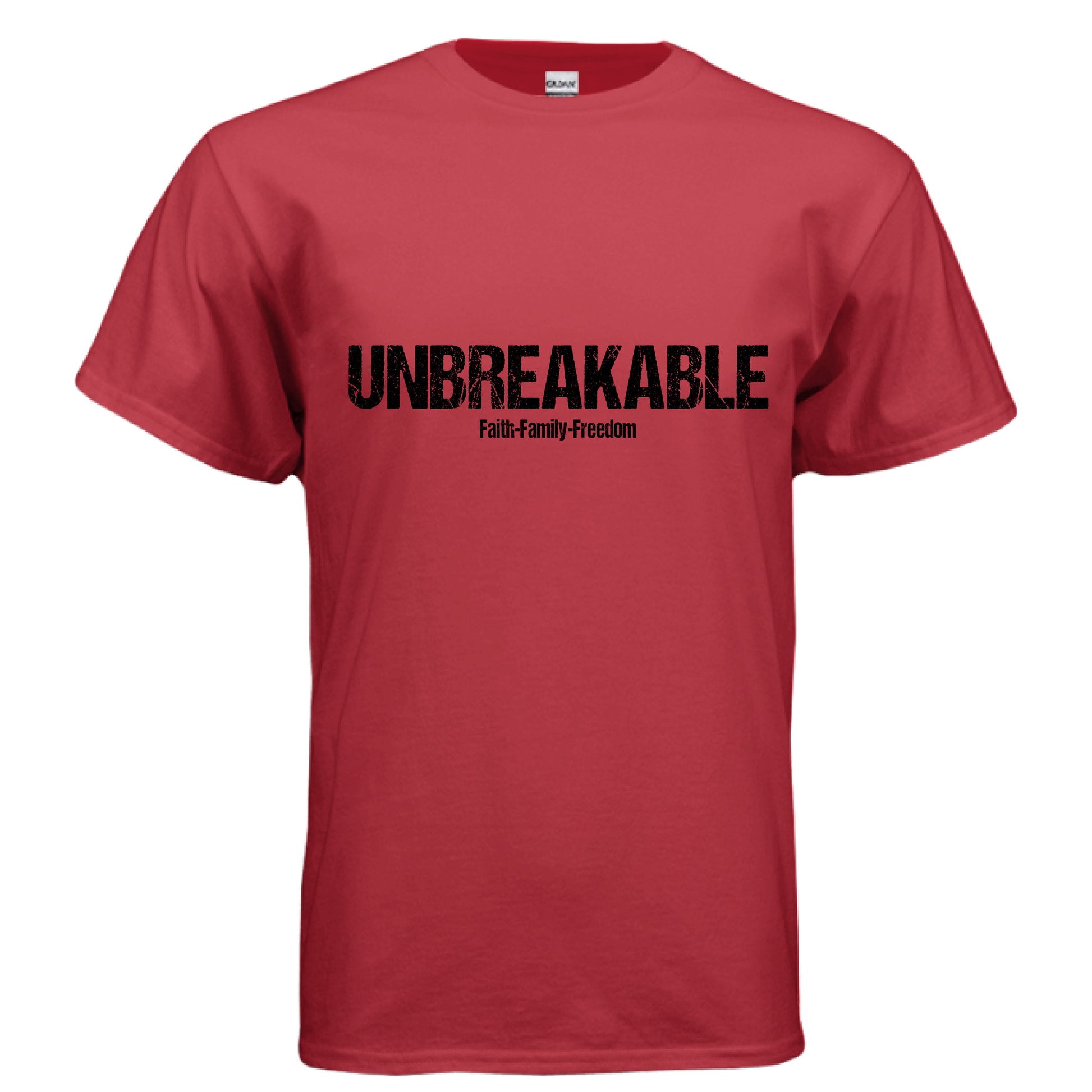 Unbreakable Faith T-Shirt (Black Letter) RED Salvation FaithWear Apparel